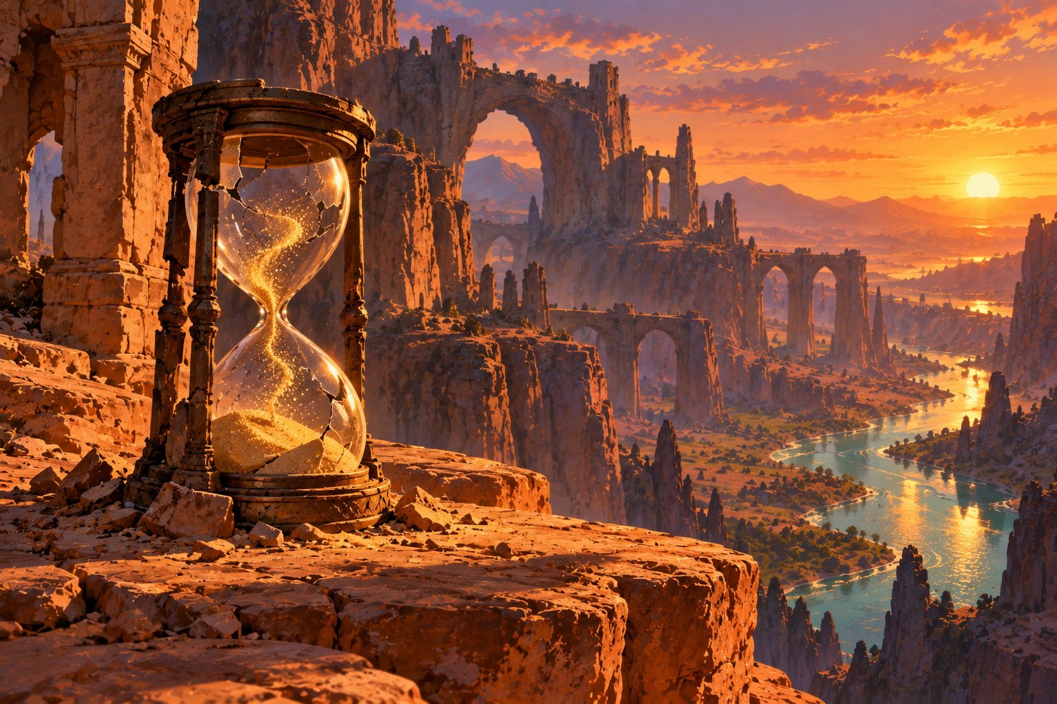 An hour before sunset concept scene